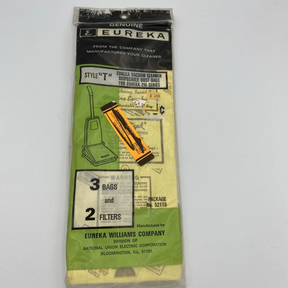 Eureka Vacuum‎ Bags Style T Genuine Nos VTG 3 Bags 2 Filters 210 Series